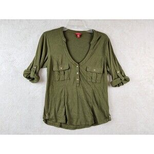 Guess Women's Roll Tab Knit Pocket Top Size M
